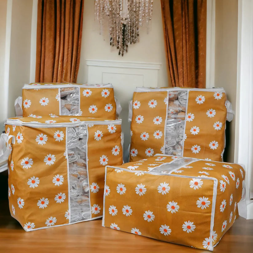 Printed Storage Bag - Daisy Flower