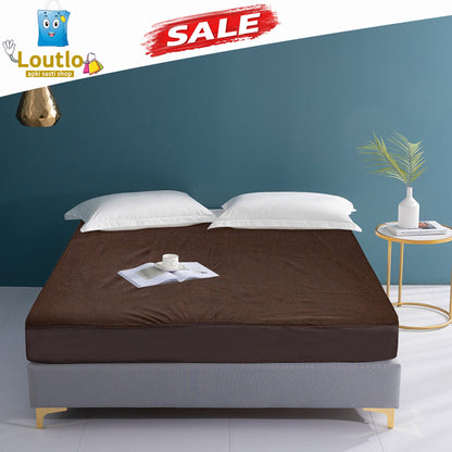 Terry Waterproof Mattress Cover - Brown
