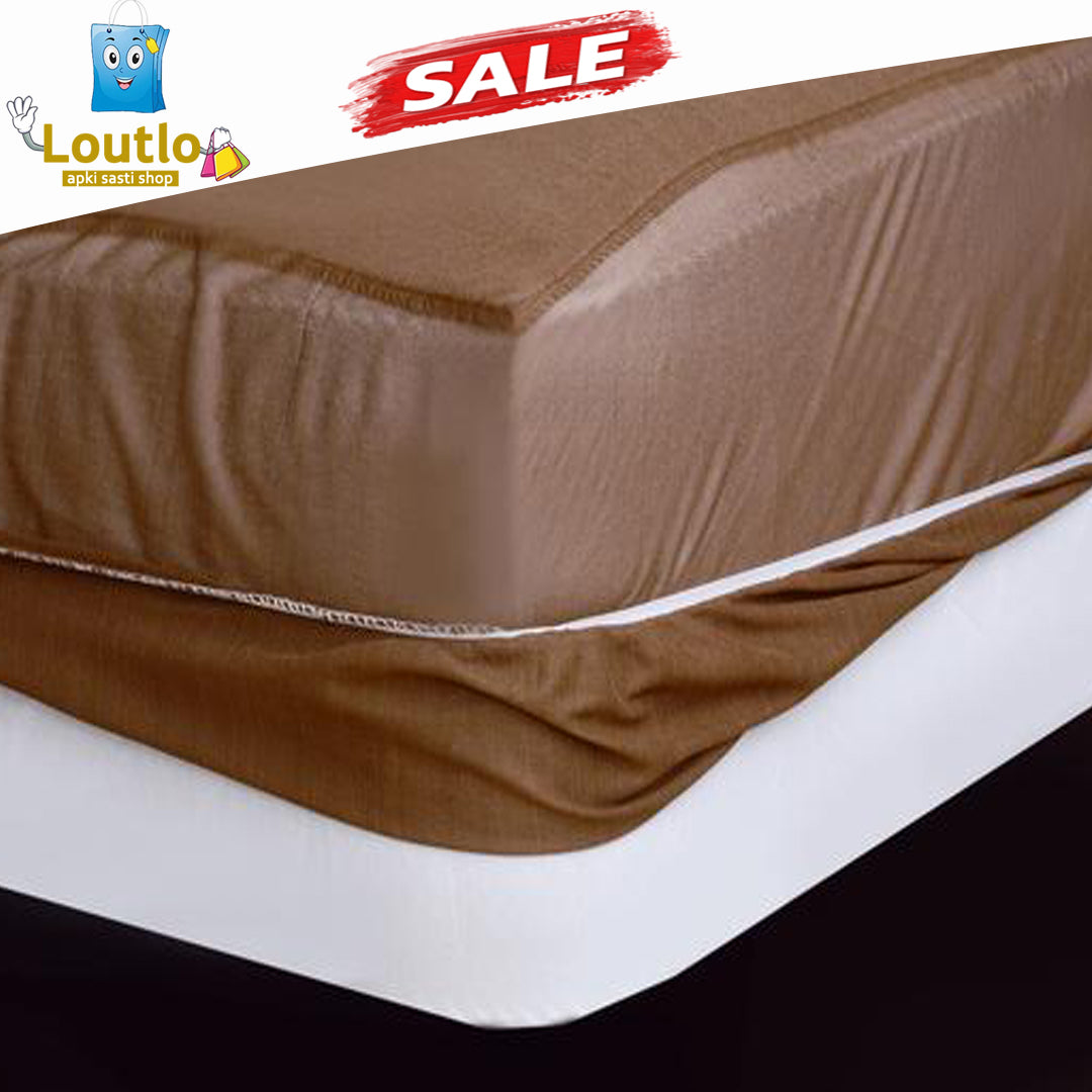 Terry Waterproof Mattress Cover - Brown