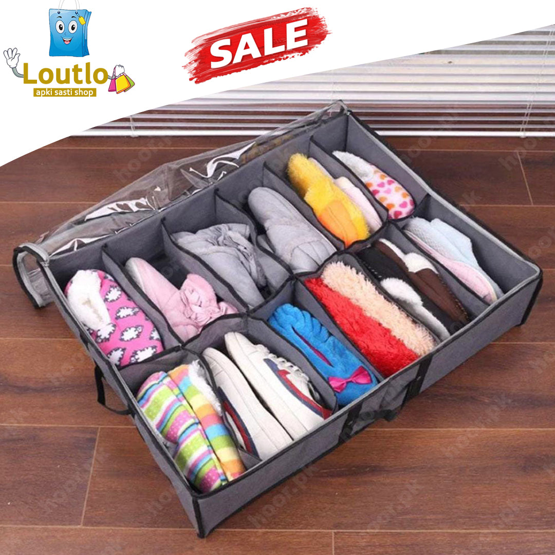 12 Grids Dust-Proof Non-Woven Shoes Storage Bag / Non-Woven Shoes Storage Rack