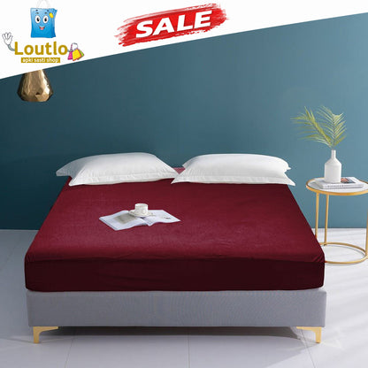 Terry Waterproof Mattress Cover - Maroon